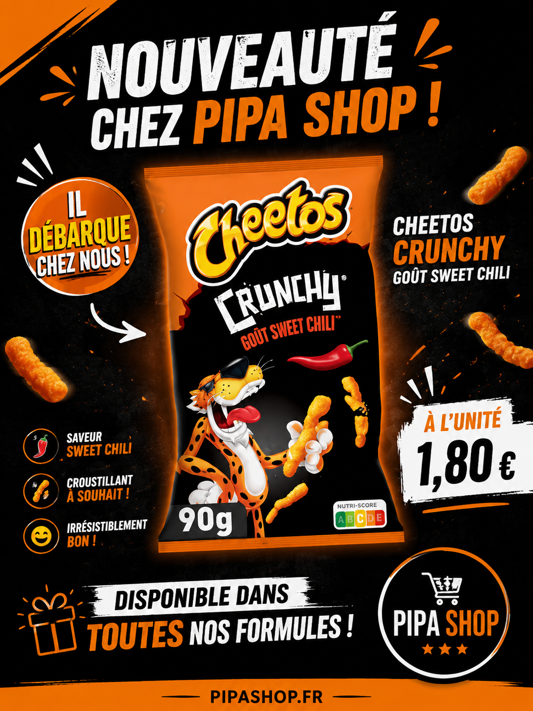 Cheetos Crunchy Goût Sweet Chili