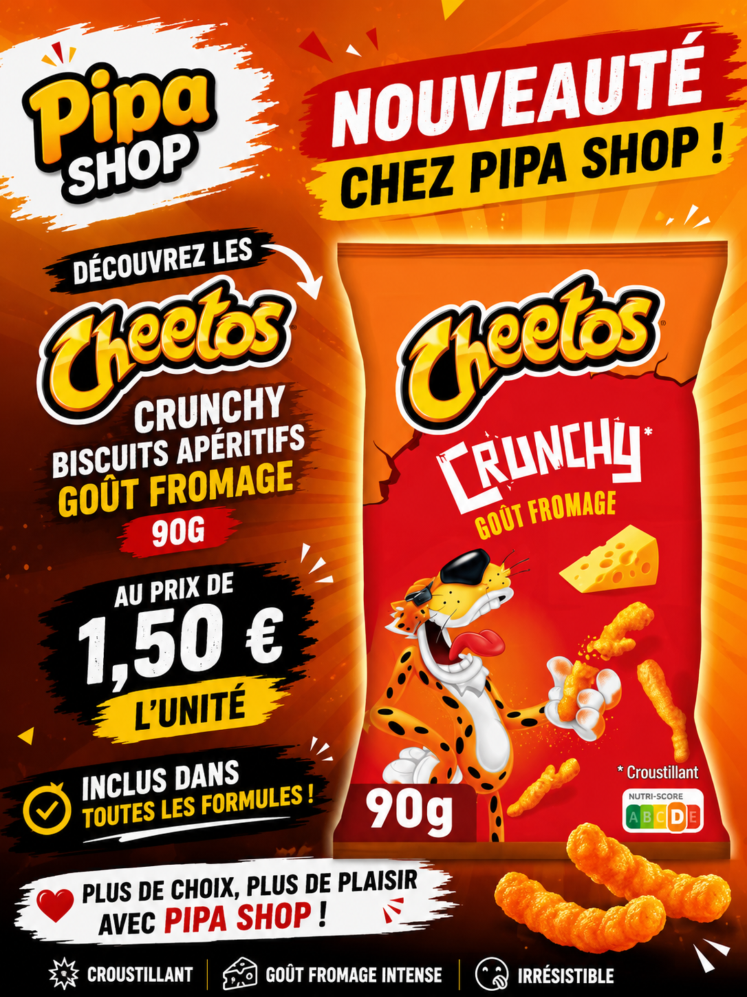Cheetos Crunchy Goût fromage